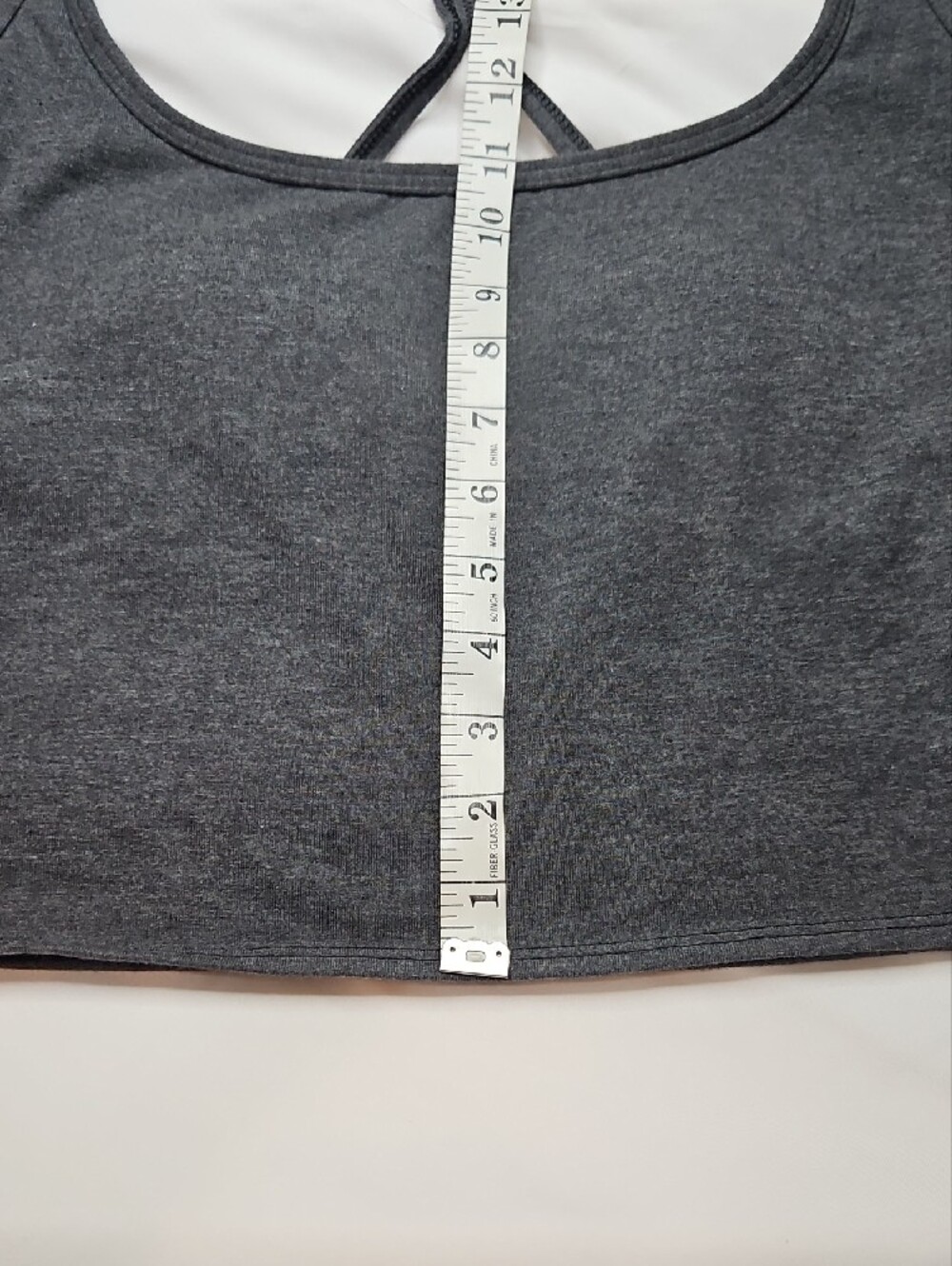 PINK Victoria's Secret Grey Racerback Cropped Tank with Padded Shelf Bra-XXL NWT - Picture 14 of 14